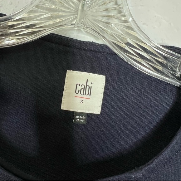 Cabi Coat Women Small Mid Length Sweater The Lido jacket Blue Long Ponte Knit F - Picture 4 of 8